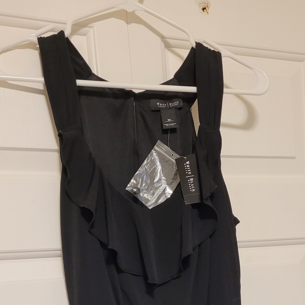 White House Black Market Black Cowl Neck Sheath Dress